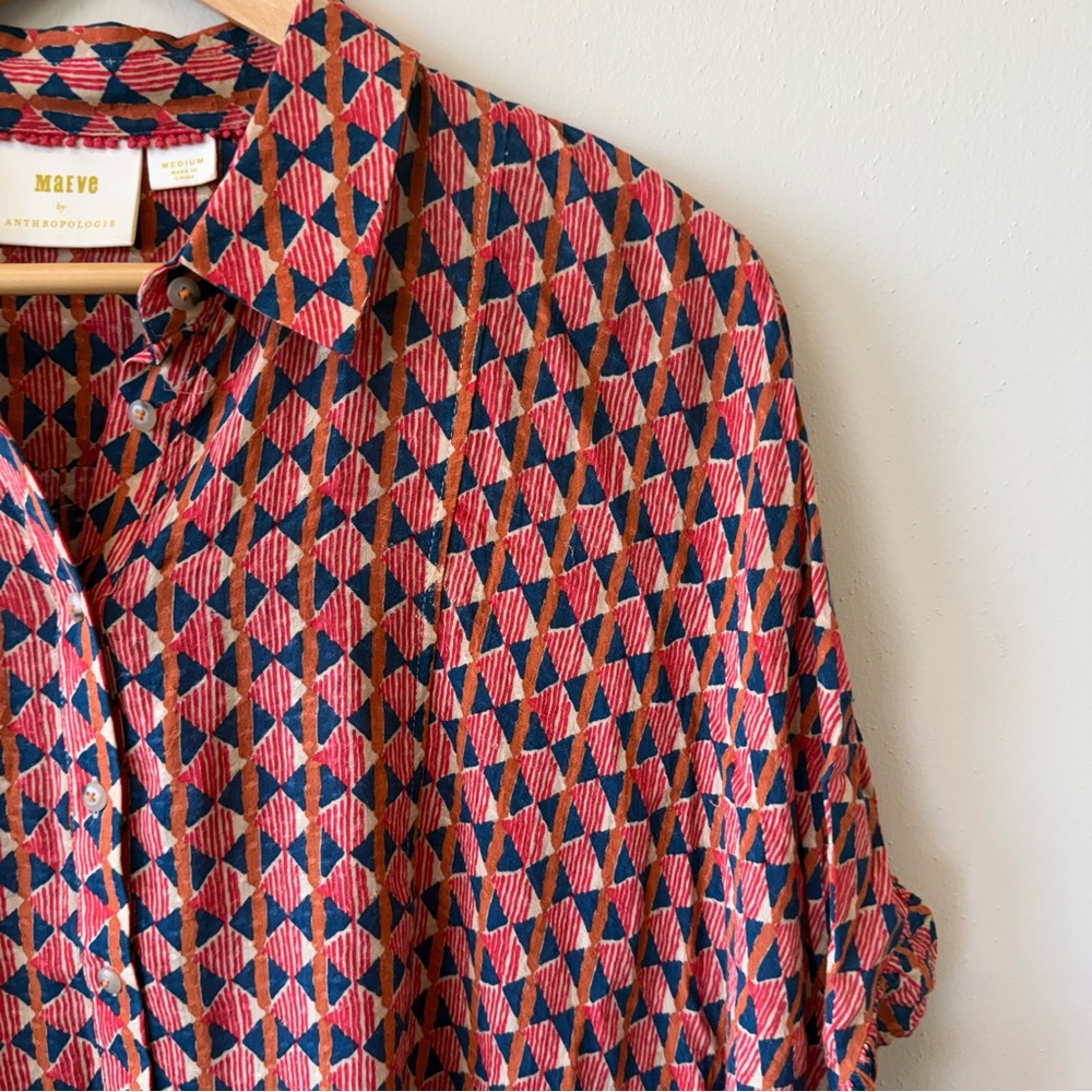 Maeve Multicolor Printed Button Front Blouse - image 2